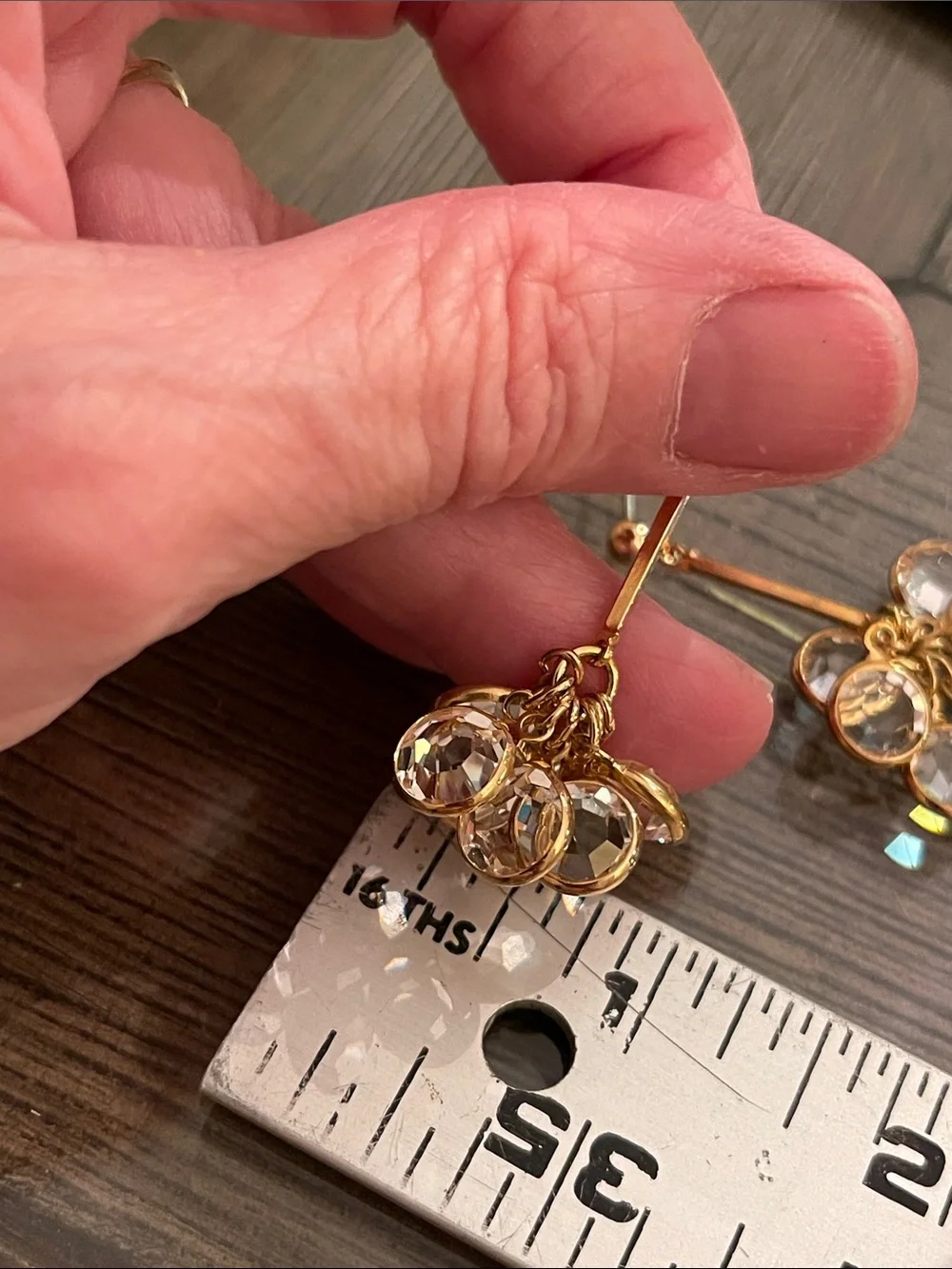 Vintage Savvy by Swarovski gold-tone stick drop earrings w/ clustered crystals